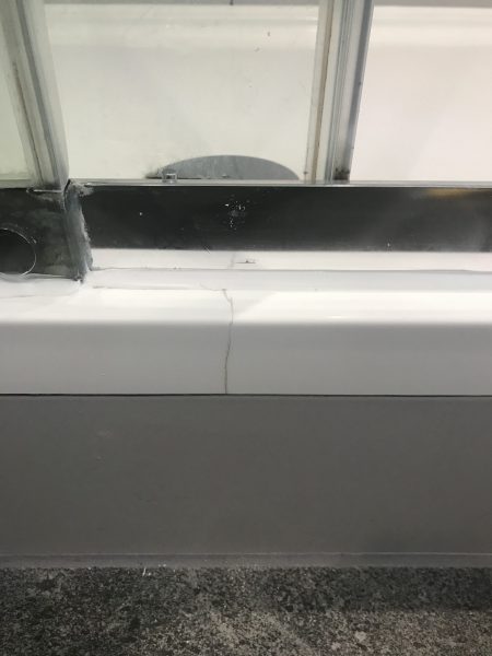 shower tray with a crack needing repair