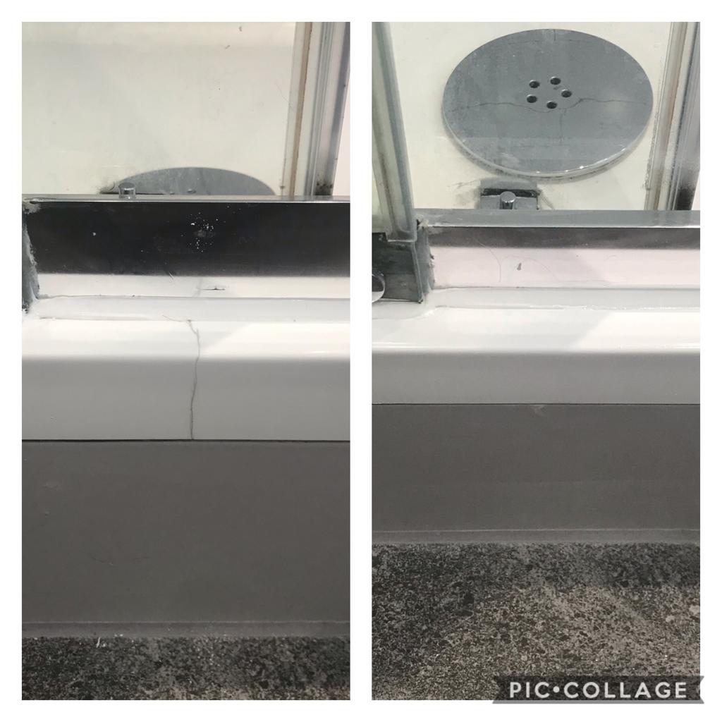 shower tray crack repair before and after resukt