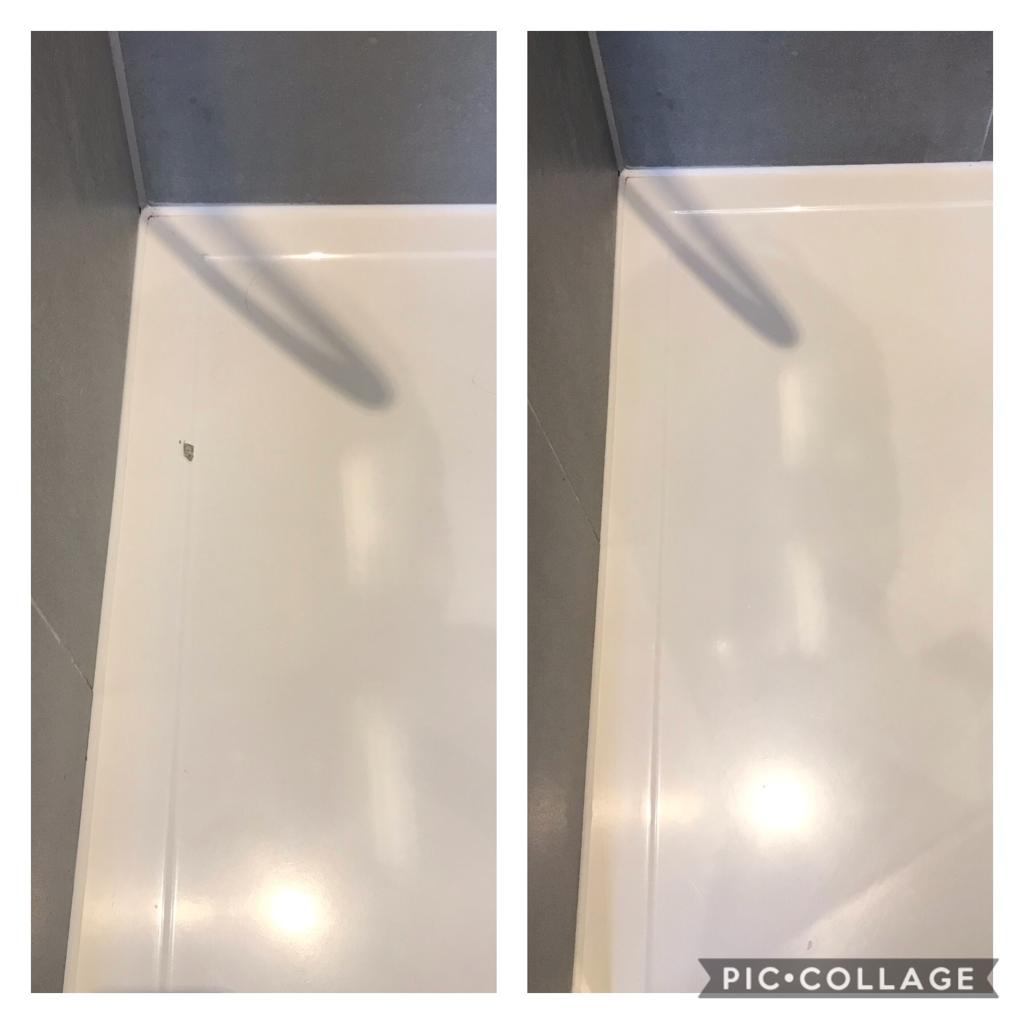 shower tray chip repair before and after result